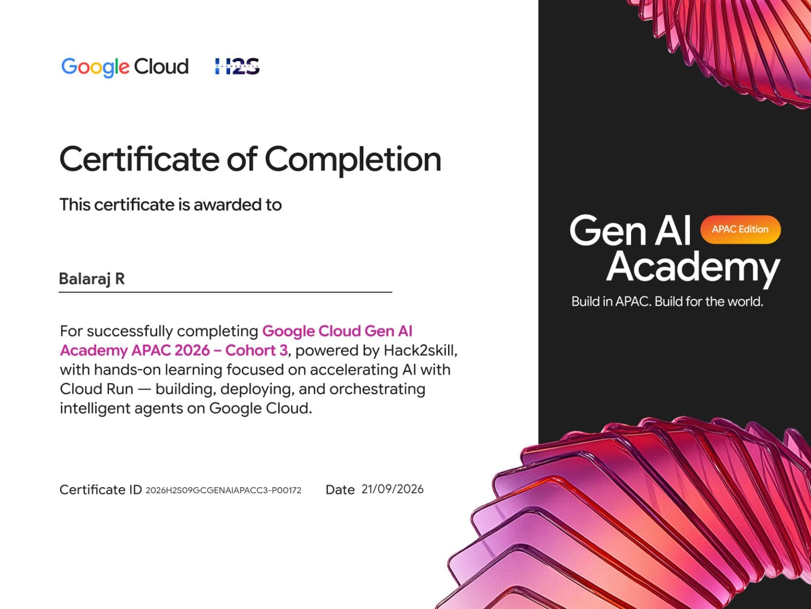 Google Cloud Gen AI Academy APAC 2026 — Cohort 3 (Cloud Run)