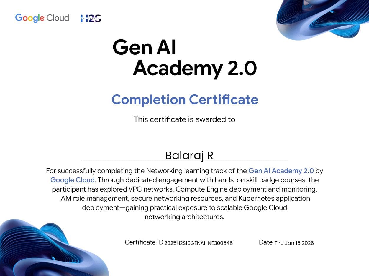 Gen AI Academy 2.0 — Networking Track